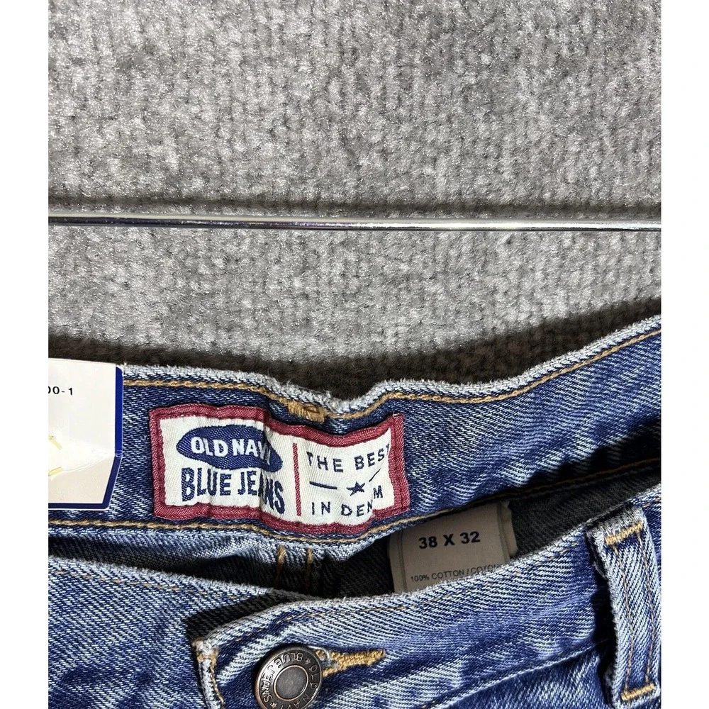 Vintage Old Navy Straight Leg Jeans Men Size 38x32 Blue Denim Cotton Pockets NWT